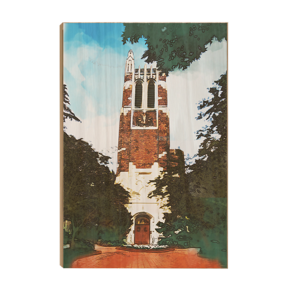Michigan State - Beaumont Tower Watercolor - College Wall Art #Canvas