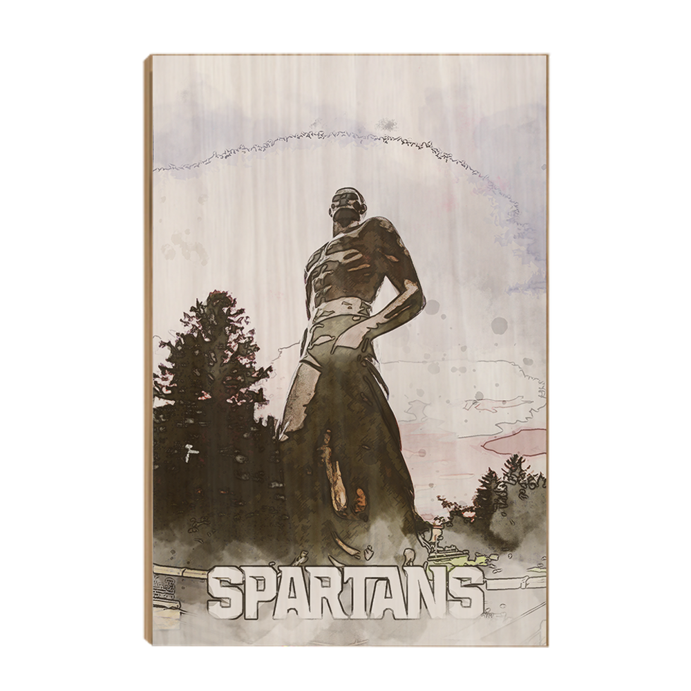 Michigan State - Spartans Watercolor - College Wall Art #Canvas