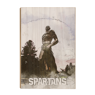 Michigan State - Spartans Watercolor - College Wall Art #Wood