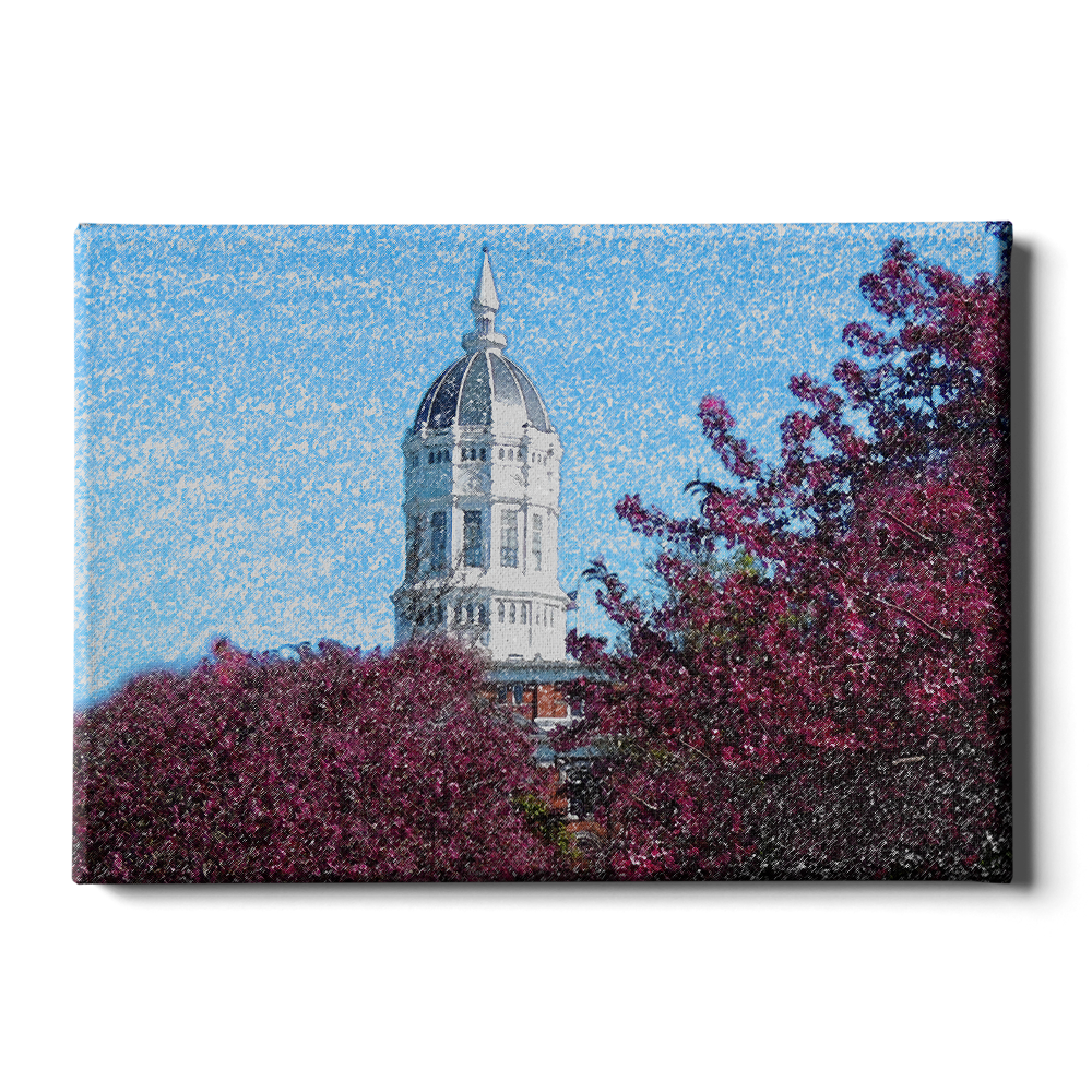 Missouri Tigers - Jesse Hall Sketch - College Wall Art #Canvas