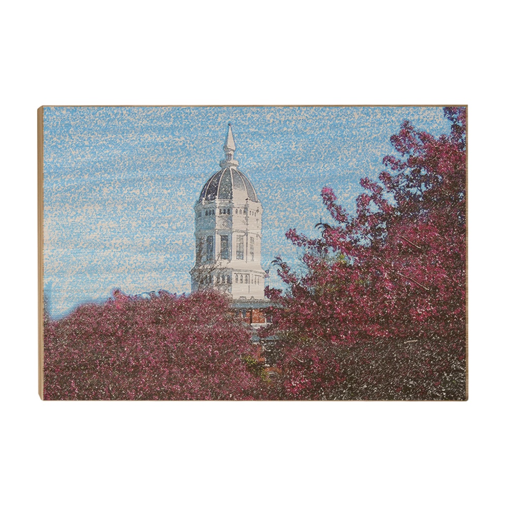 Missouri Tigers - Jesse Hall Sketch - College Wall Art #Canvas