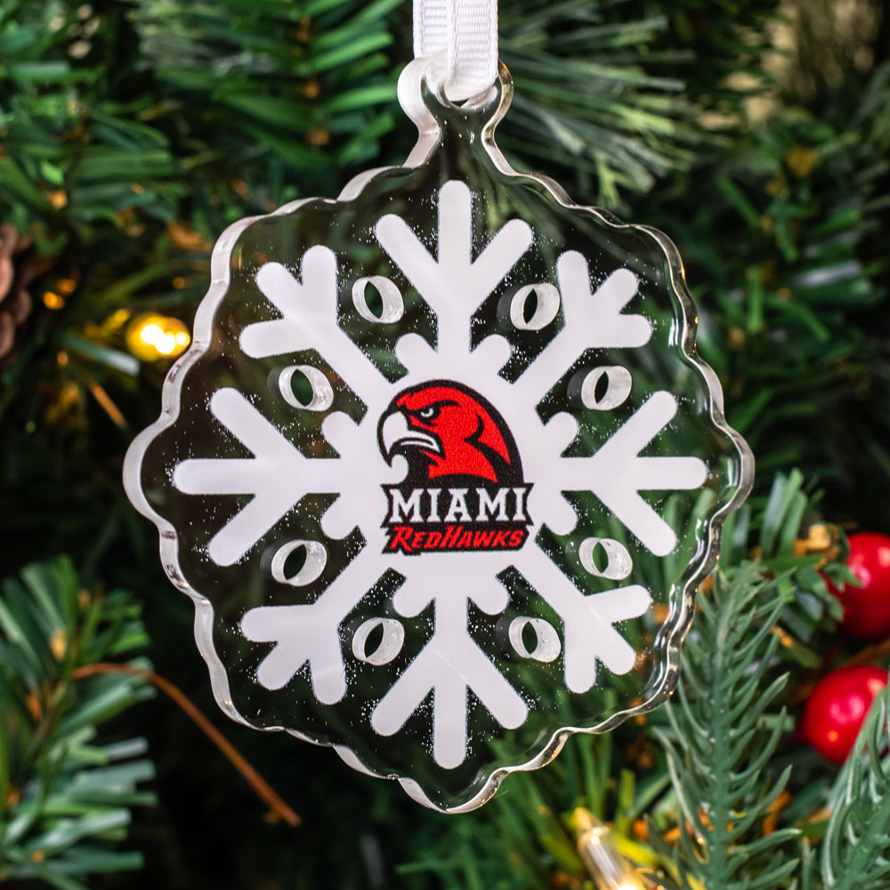Miami RedHawks - Miami Snowflake Ornament