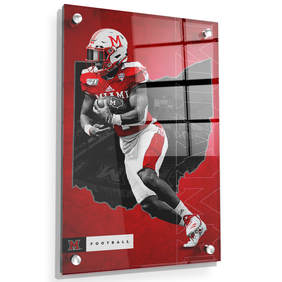 adidas football helmet art Miami Redhawks - MOH Football Officially Licensed Wall Art
