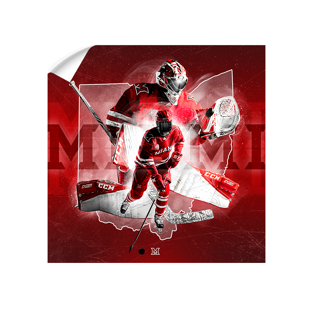 Miami RedHawks<sub>&reg;</sub> - Miami RedHawks<sub>&reg;</sub> Hockey - College Wall Art#Canvas
