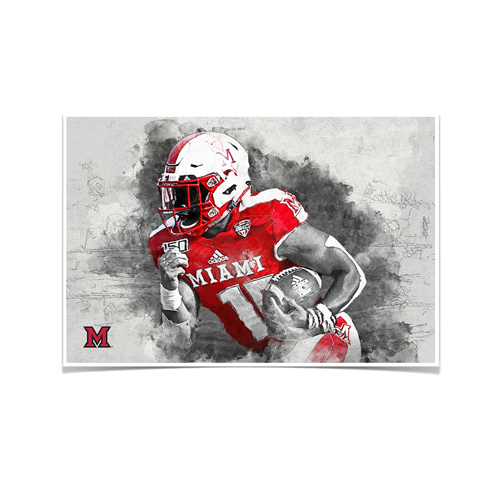 Miami RedHawks<sub>&reg;</sub> - Miami Football Paint - College Wall Art#Canvas
