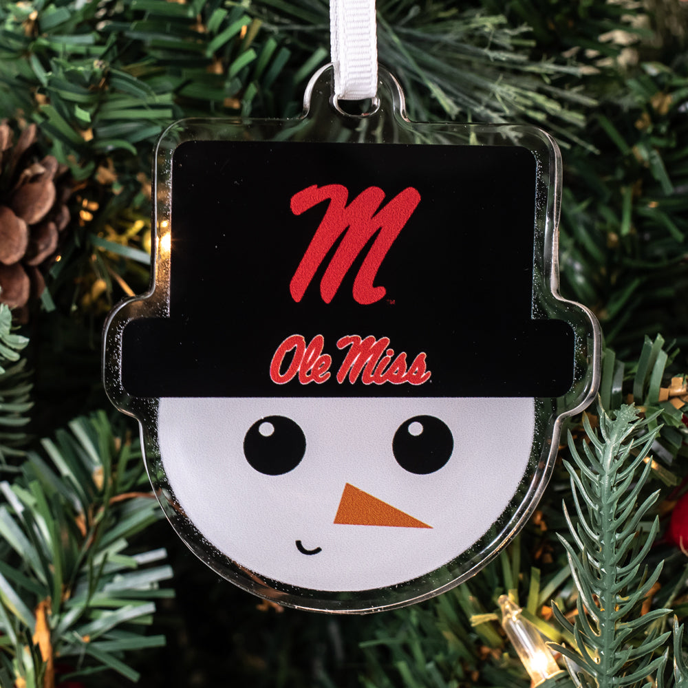 Ole Miss Rebels - Ole Miss Snowman Head Double-Sided Ornament