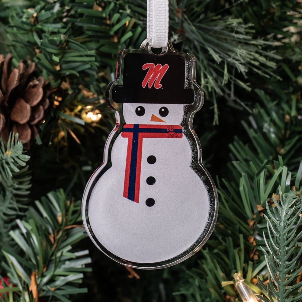 Ole Miss Rebels - Ole Miss Snowman Double-Sided Ornament