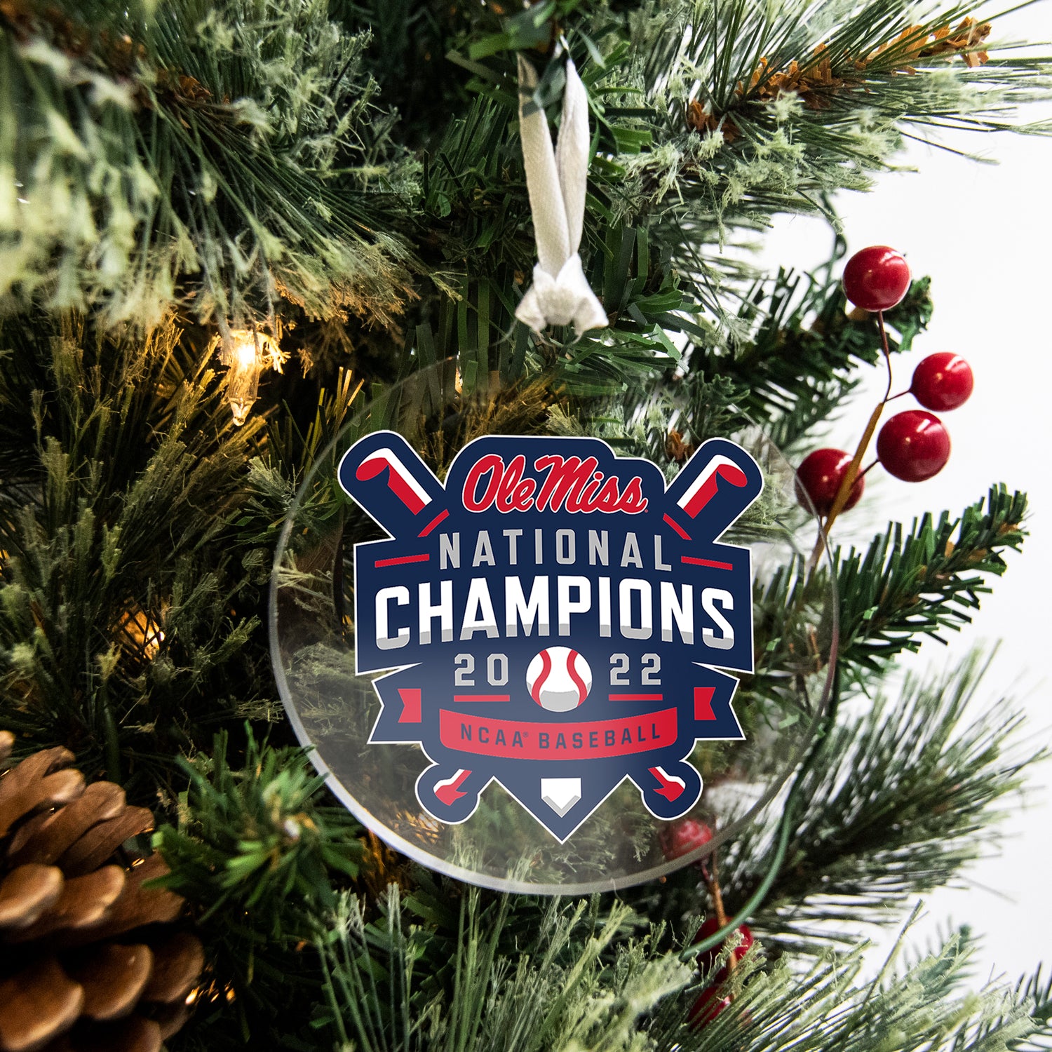 Ole Miss Rebels - 2022 National Baseball Champions Ornament & Bag Tag