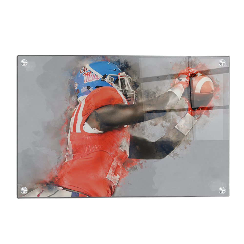 Ole Miss Rebels - Ole Miss Watercolor Catch - College Wall Art #Canvas