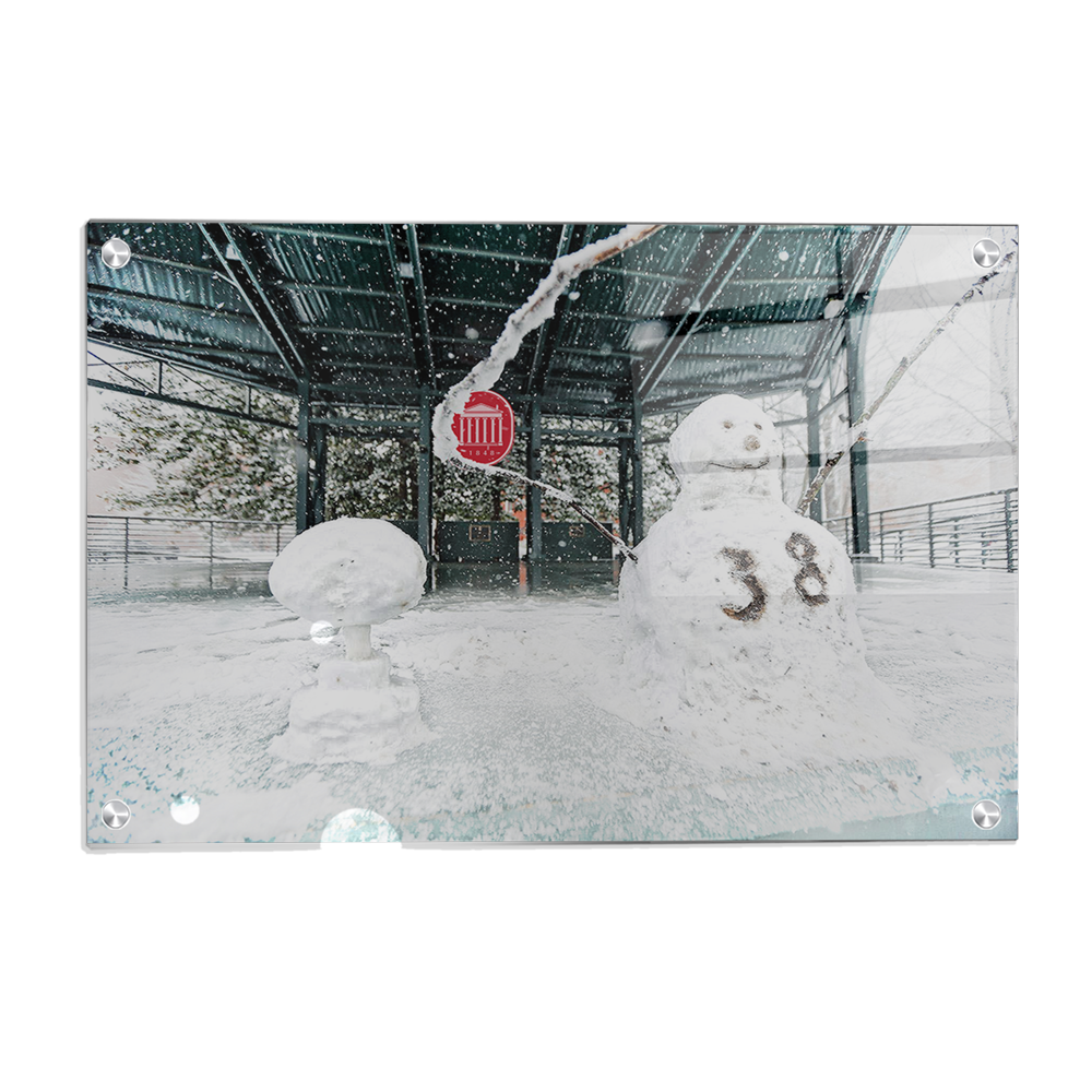 Ole Miss Rebels - Snow Day Snow Man - College Wall Art #Canvas