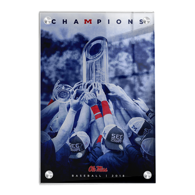 Ole Miss Rebels - SEC Baseball Champs - College Wall Art #Acrylic