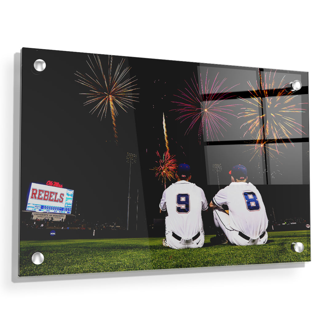 Ole Miss Rebels - Ole Miss Baseball Fireworks -College Wall Art #Canvas
