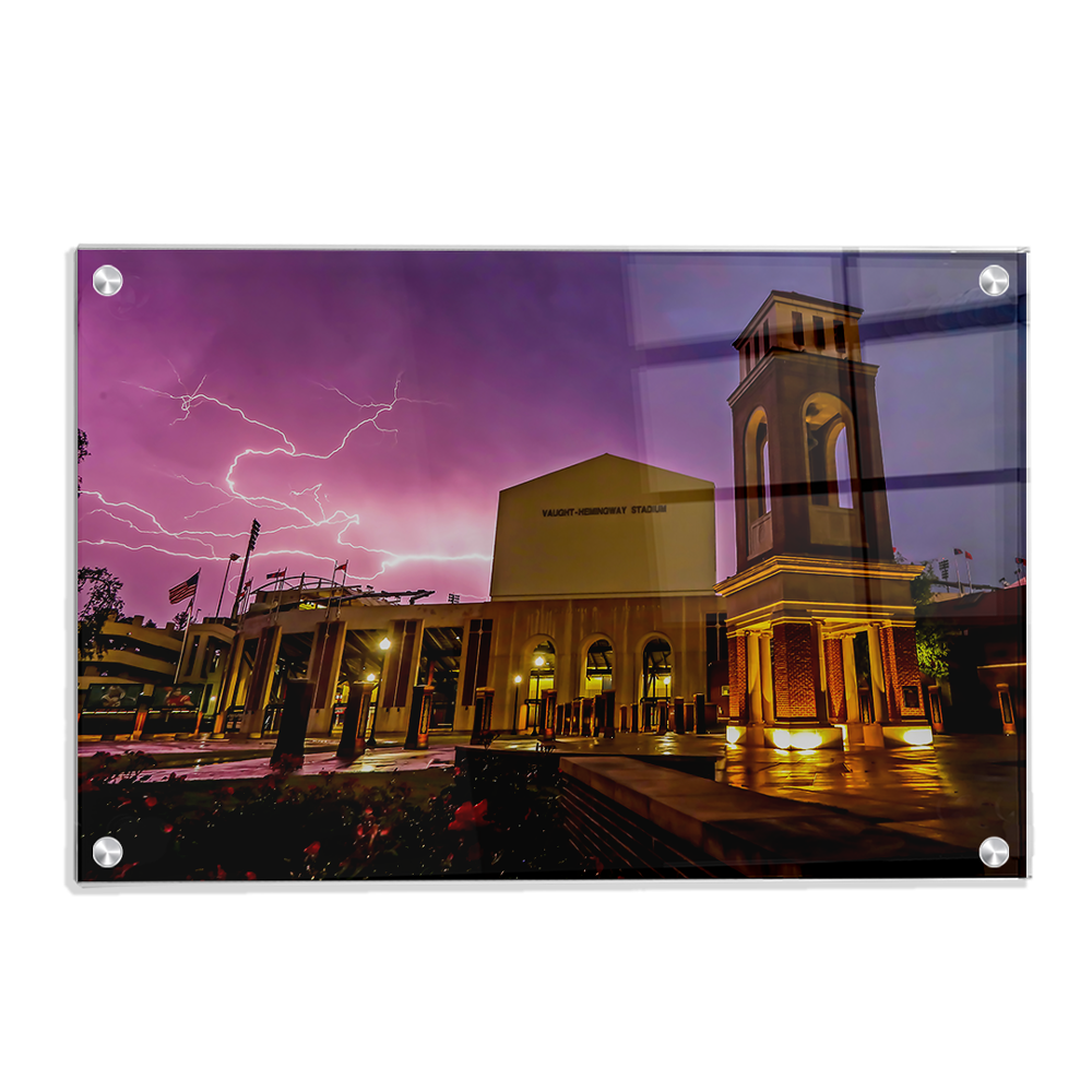 Ole Miss Rebels - Lightning Over Vaught Hemingway - College Wall Art #Canvas