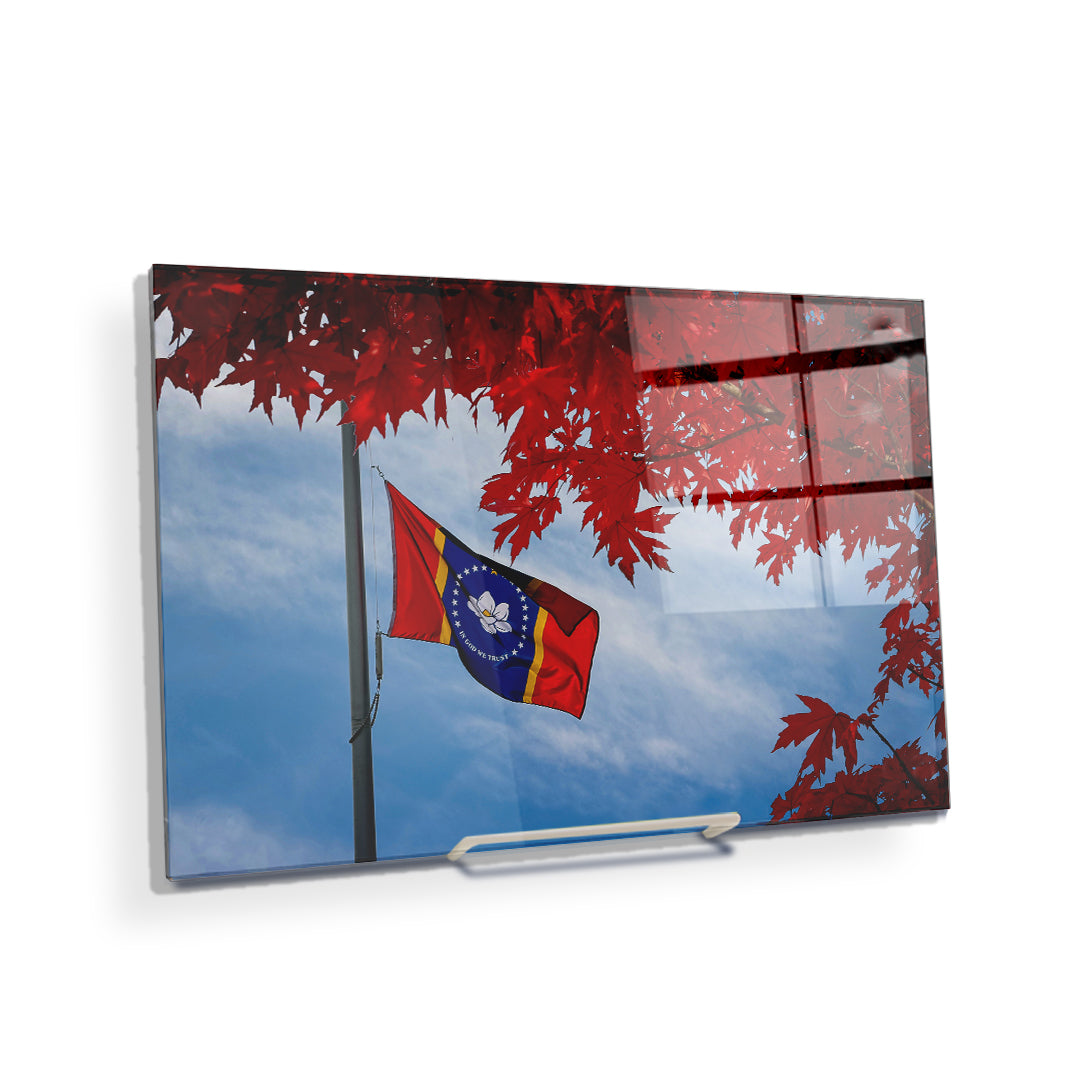 Ole Miss Rebels - Fall Magnolia State Flag - College Wall Art #Canvas
