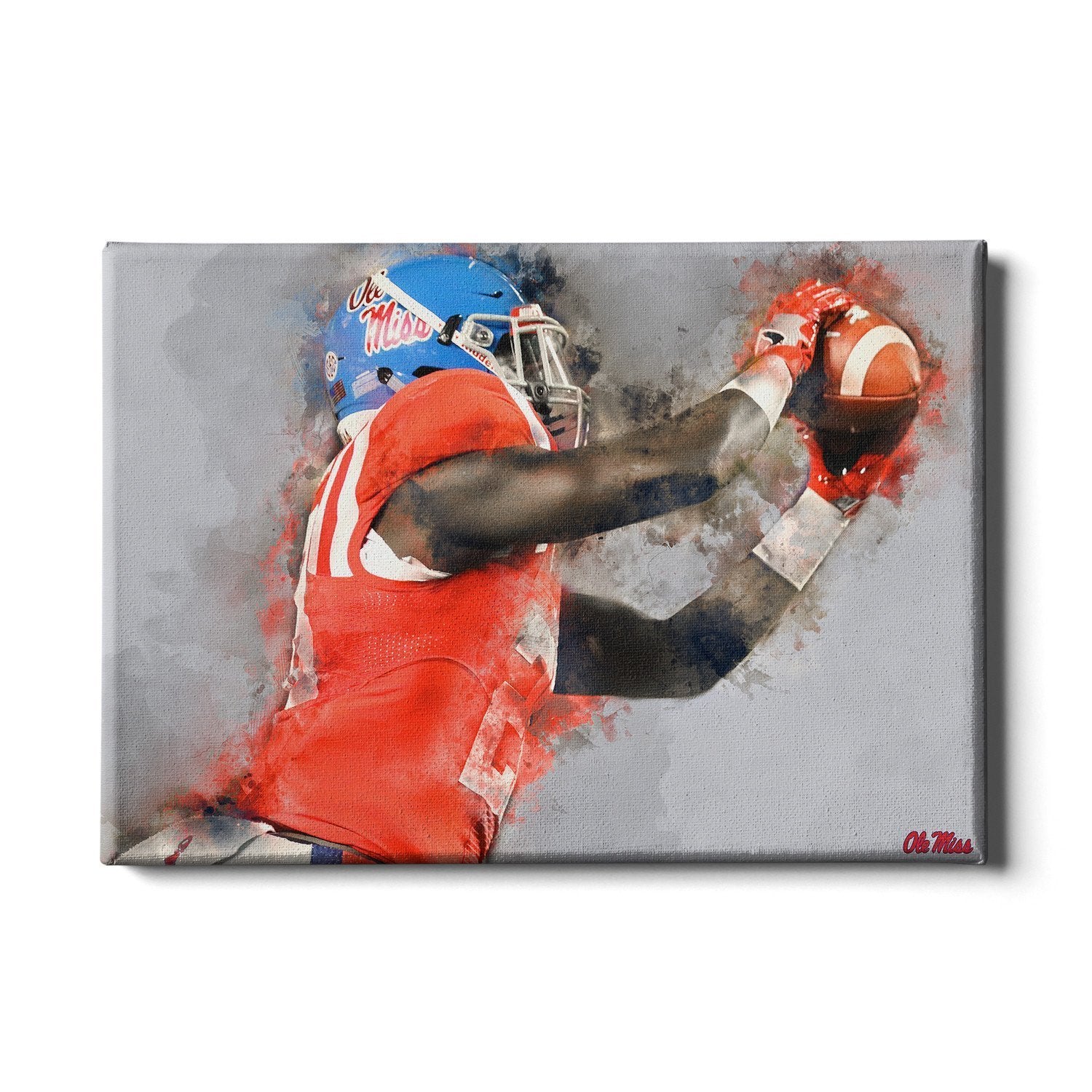 Ole Miss Rebels - Ole Miss Watercolor Catch - College Wall Art #Canvas
