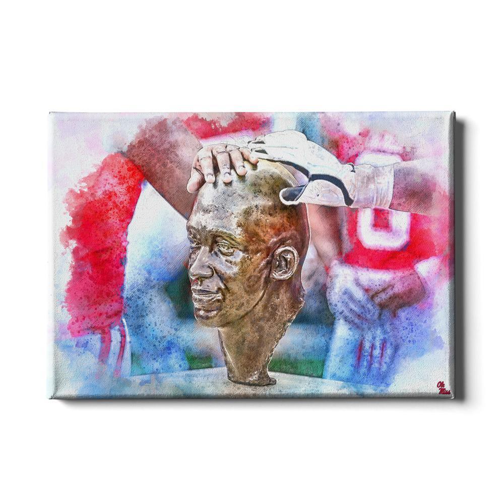 Ole Miss Rebels - Never Quit Watercolor - College Wall Art #Canvas
