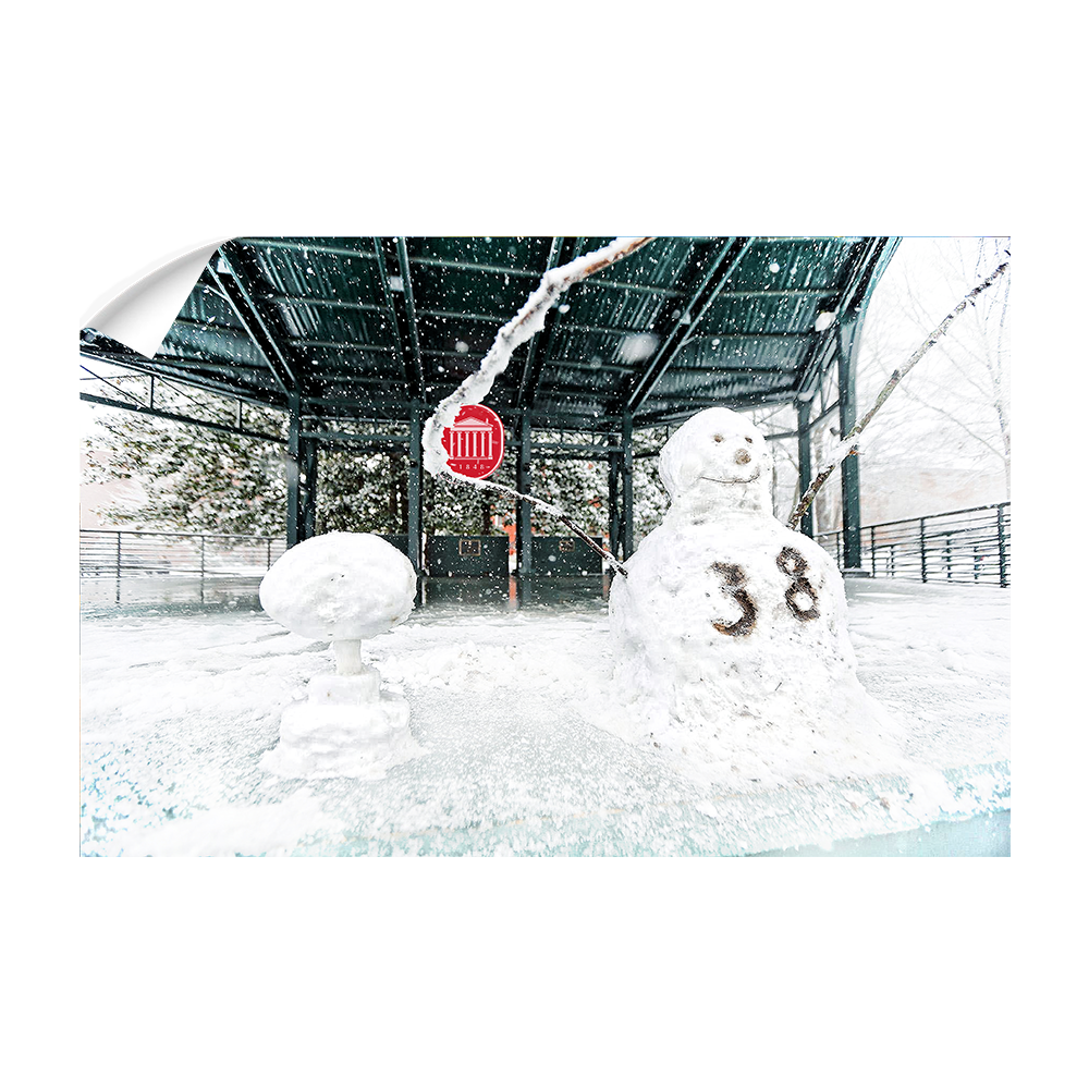 Ole Miss Rebels - Snow Day Snow Man - College Wall Art #Canvas