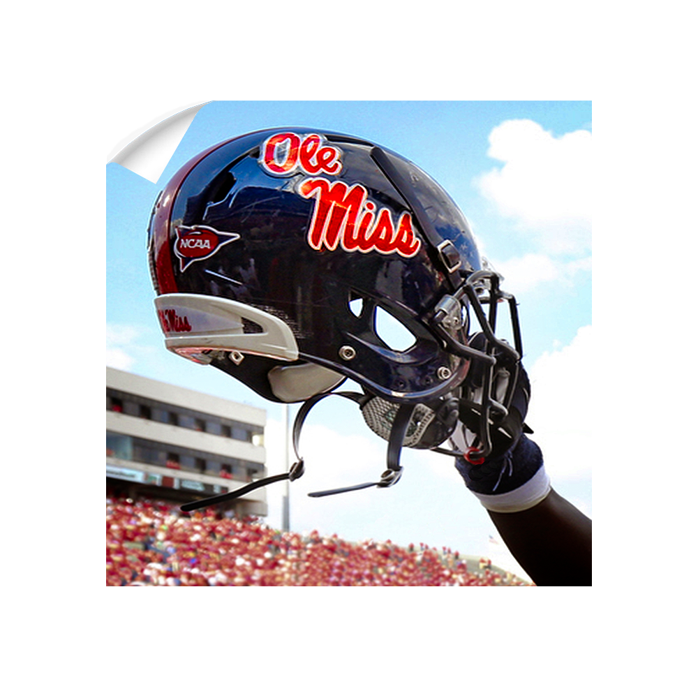 Ole Miss Rebels - Ole Miss Helmet Held High - College Wall Art #Canvas
