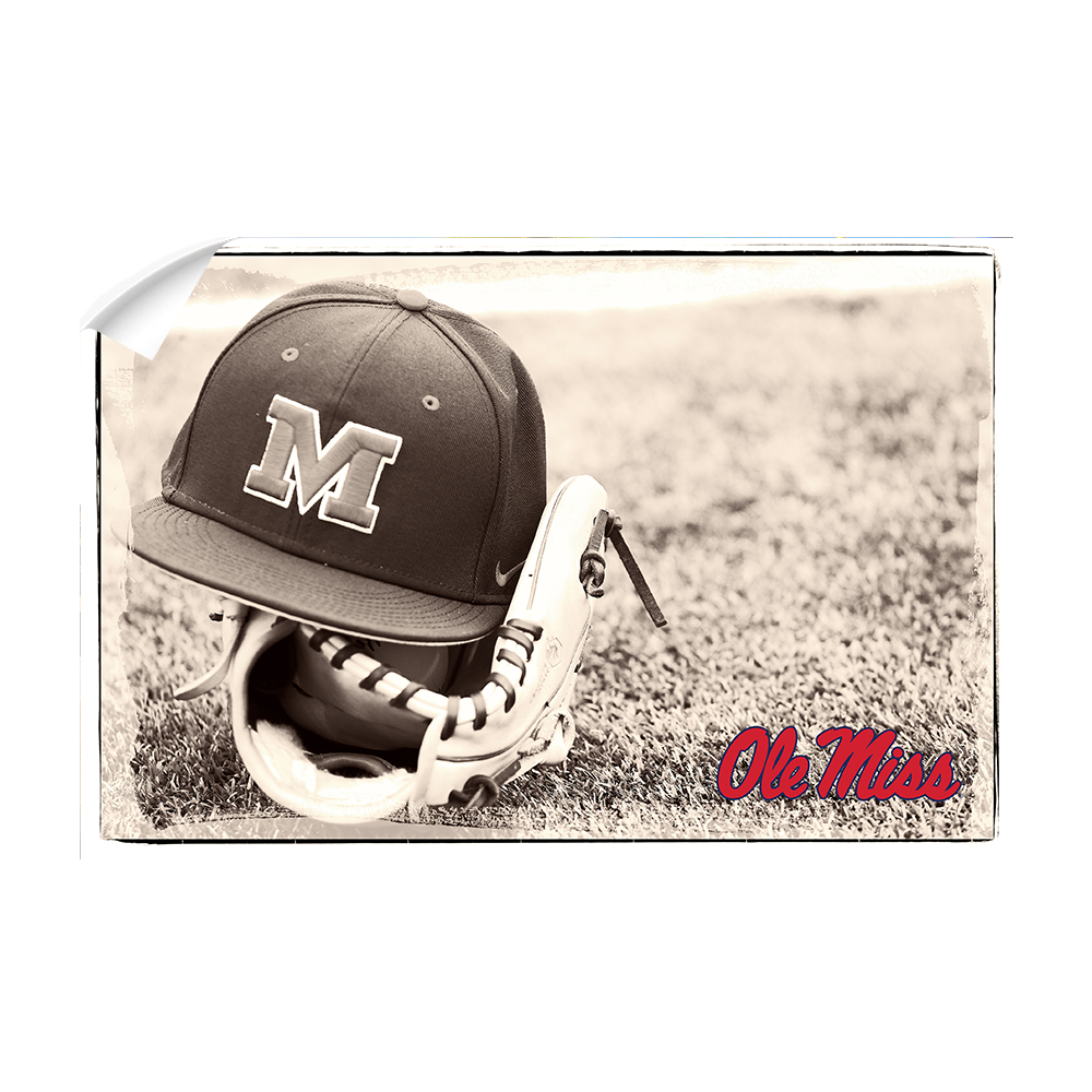 Ole Miss Rebels - Ole Miss Vintage Baseball - College Wall Art #Canvas