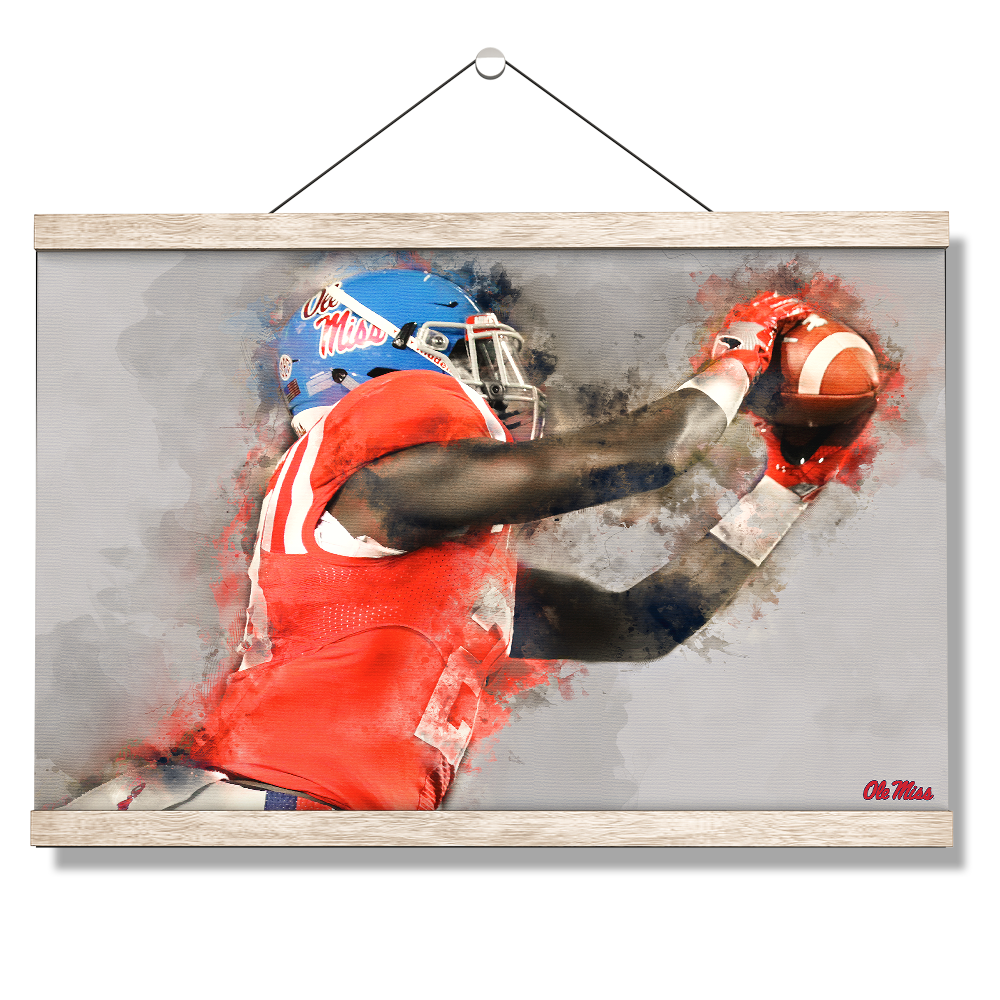 Ole Miss Rebels - Ole Miss Watercolor Catch - College Wall Art #Canvas