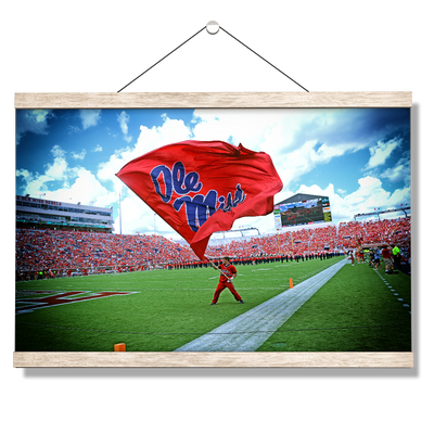 Ole Miss Rebels - Ole Miss Flag - College Wall Art #Hanging Canvas
