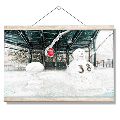 Ole Miss Rebels - Snow Day Snow Man - College Wall Art #Hanging Canvas