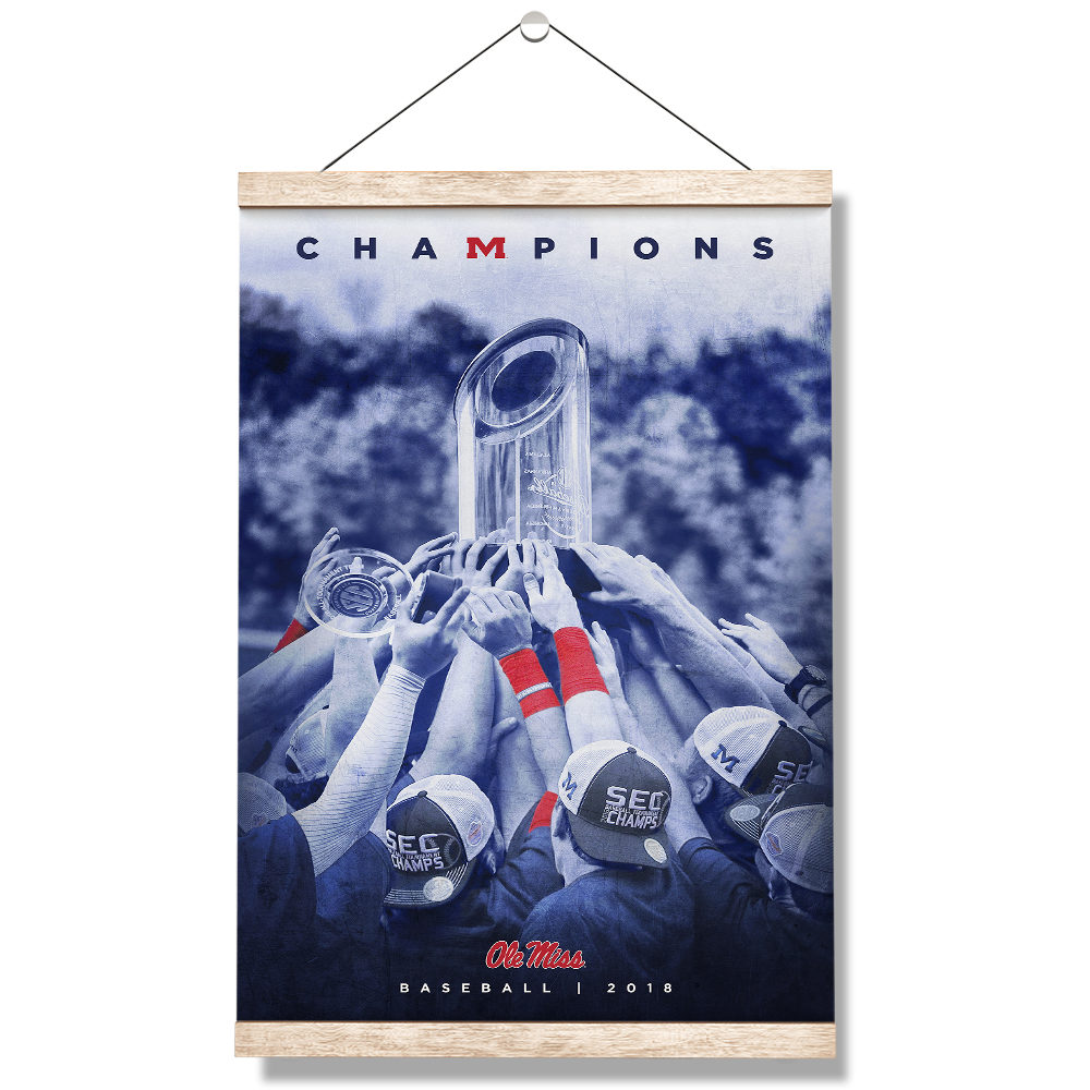 Ole Miss Rebels - SEC Baseball Champs - College Wall Art #Hanging Canvas
