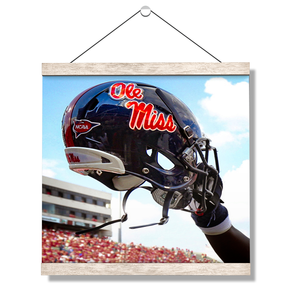 Ole Miss Rebels - Ole Miss Helmet Held High - College Wall Art #Canvas
