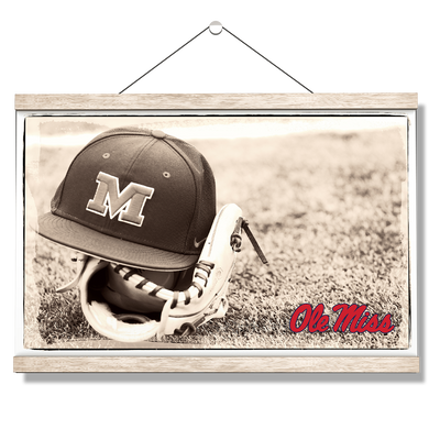 Ole Miss Rebels - Ole Miss Vintage Baseball - College Wall Art #Hanging Canvas