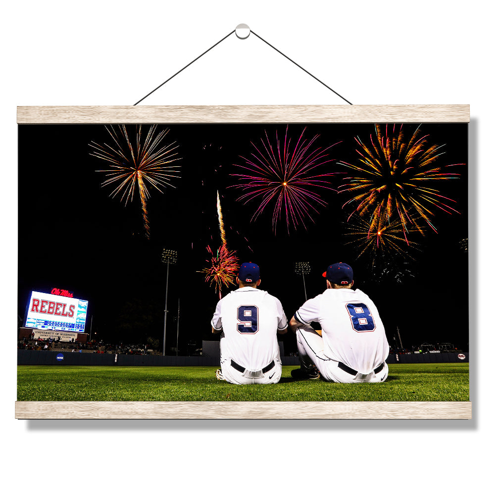 Ole Miss Rebels - Ole Miss Baseball Fireworks -College Wall Art #Canvas