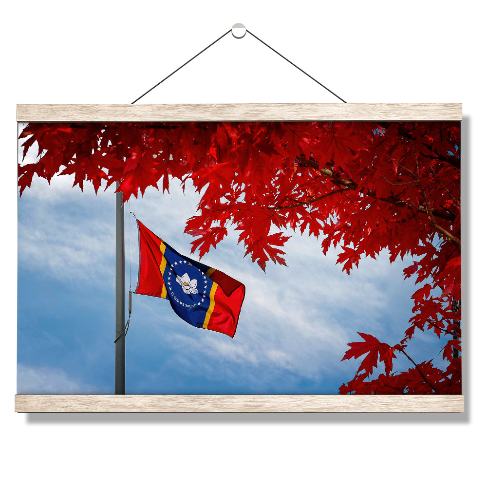 Ole Miss Rebels - Fall Magnolia State Flag - College Wall Art #Canvas