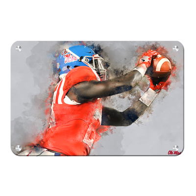 Ole Miss Rebels - Ole Miss Watercolor Catch - College Wall Art #Metal
