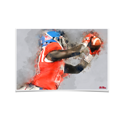 Ole Miss Rebels - Ole Miss Watercolor Catch - College Wall Art #Poster