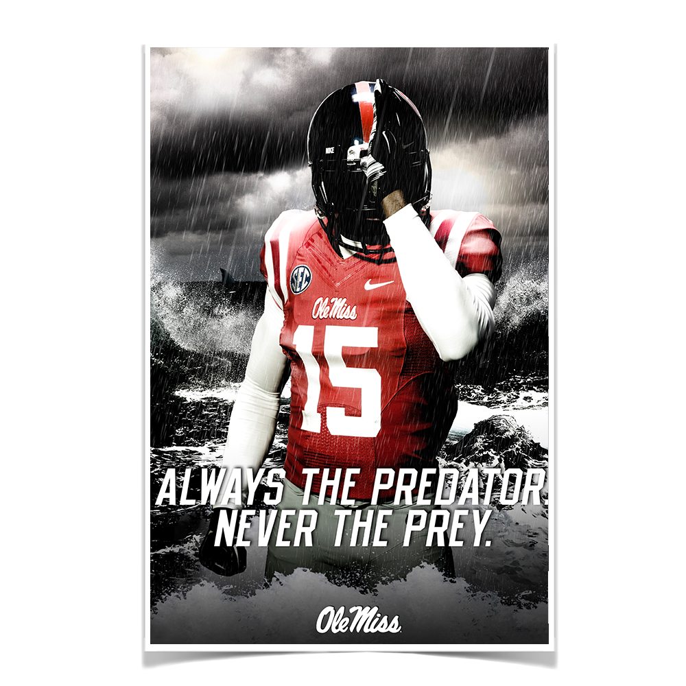 Ole Miss Rebels - The Predator - College Wall Art #Canvas