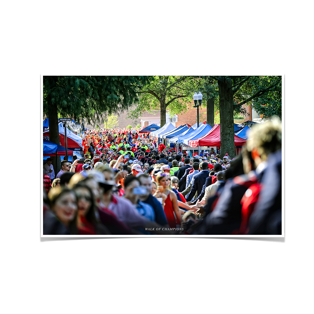 Ole Miss Rebels - Walk of Champions Thru the Grove - College Wall Art #Canvas