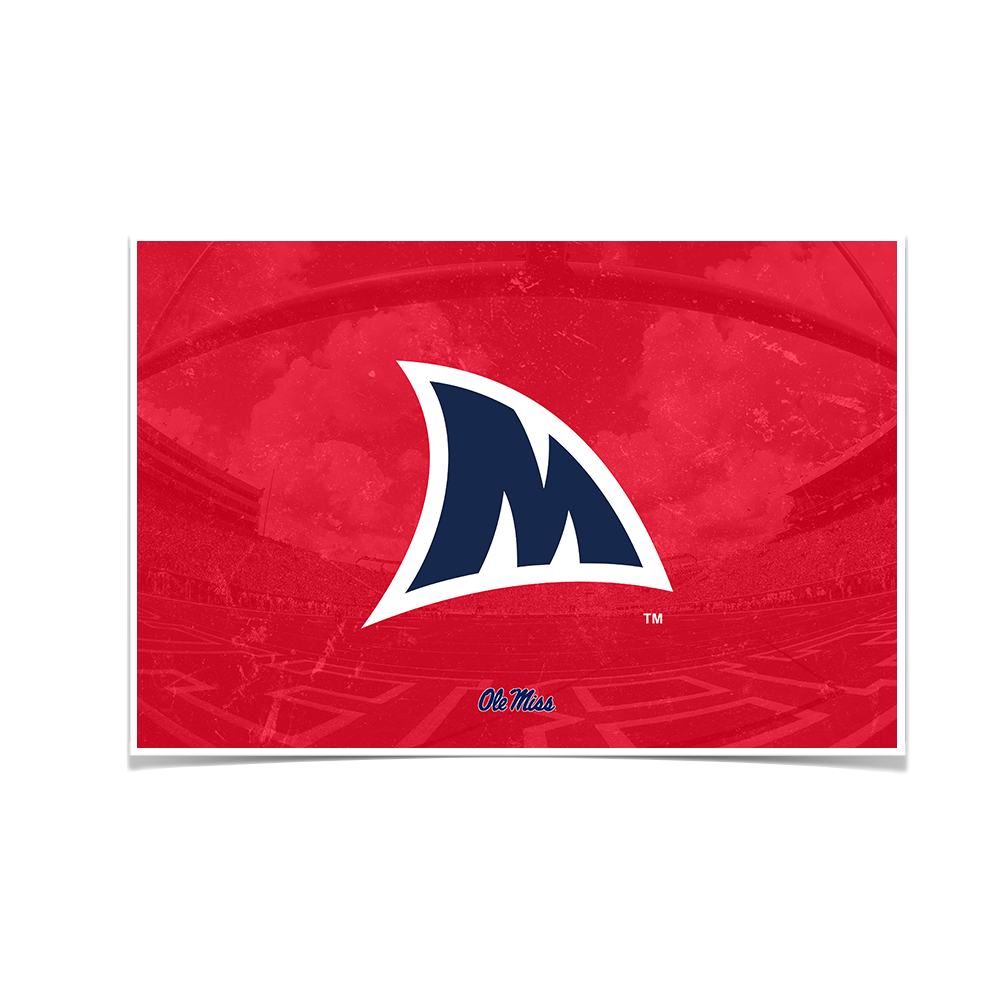 Ole Miss Rebels - Fins Up M - College Wall Art #Canvas