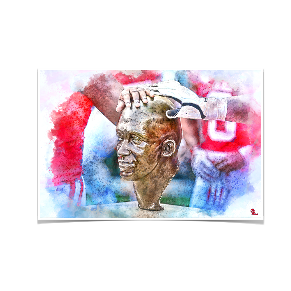 Ole Miss Rebels - Never Quit Watercolor - College Wall Art #Canvas