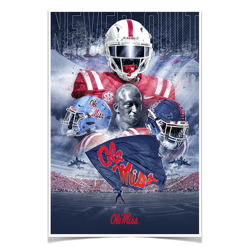 Ole Miss Rebels - Never Quit Collage - College Wall Art #Canvas