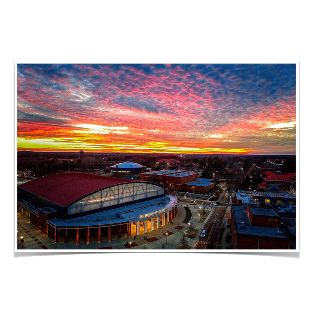 Ole Miss Rebels - Pavilion Sunset - college wall art #Canvas
