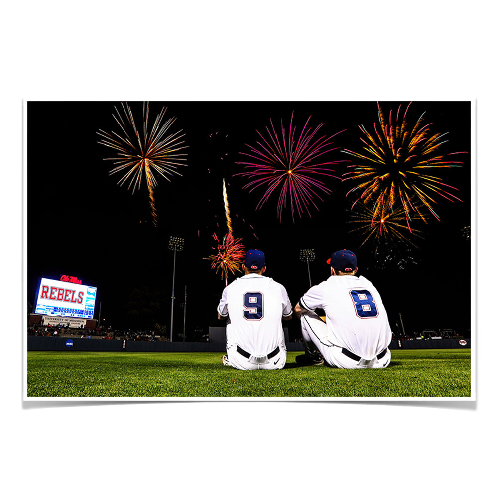 Ole Miss Rebels - Ole Miss Baseball Fireworks -College Wall Art #Canvas
