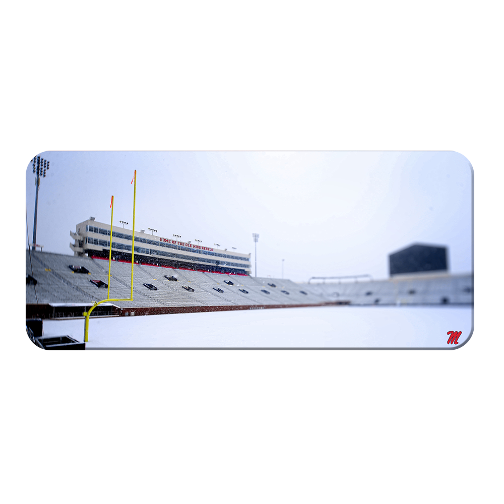 Ole Miss Rebels - Snow Day Vaught Hemingway Pano - College Wall Art #Canvas