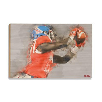 Ole Miss Rebels - Ole Miss Watercolor Catch - College Wall Art #Wood