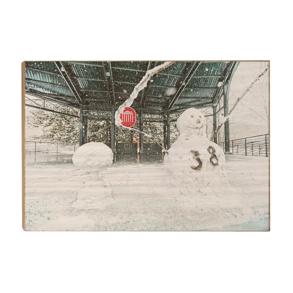 Ole Miss Rebels - Snow Day Snow Man - College Wall Art #Canvas