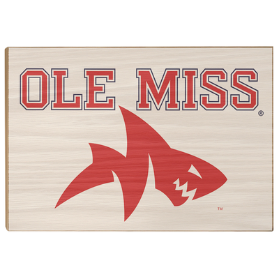 Ole Miss Rebels - Ole Miss Land Shark - College Wall Art #Wood