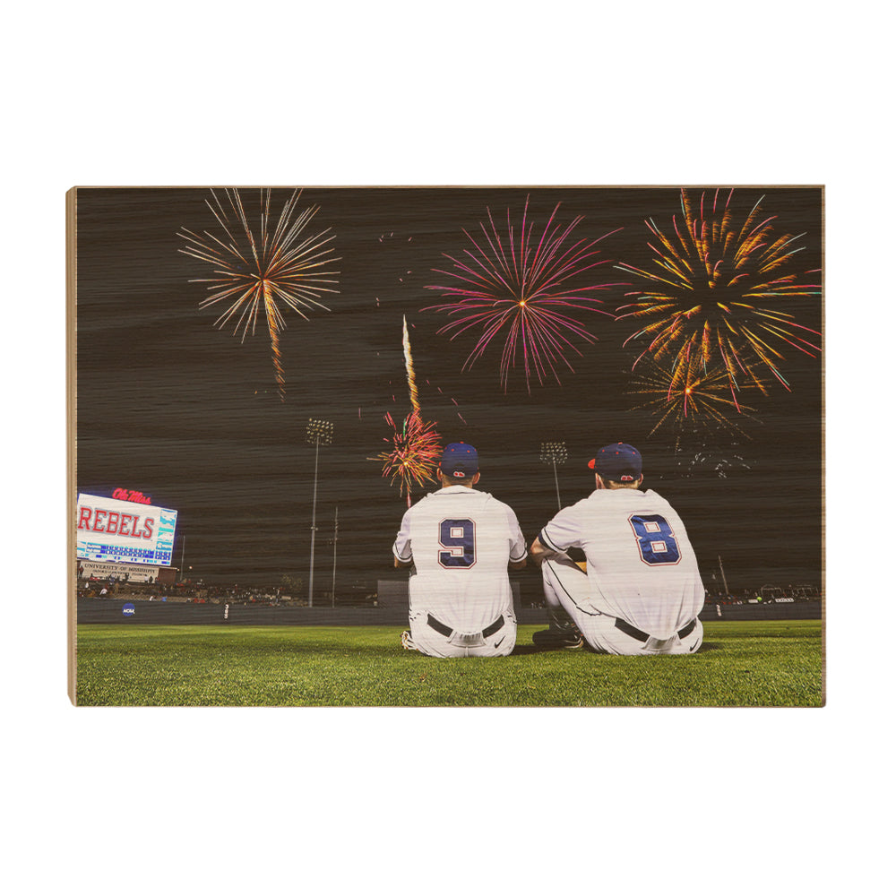 Ole Miss Rebels - Ole Miss Baseball Fireworks -College Wall Art #Canvas