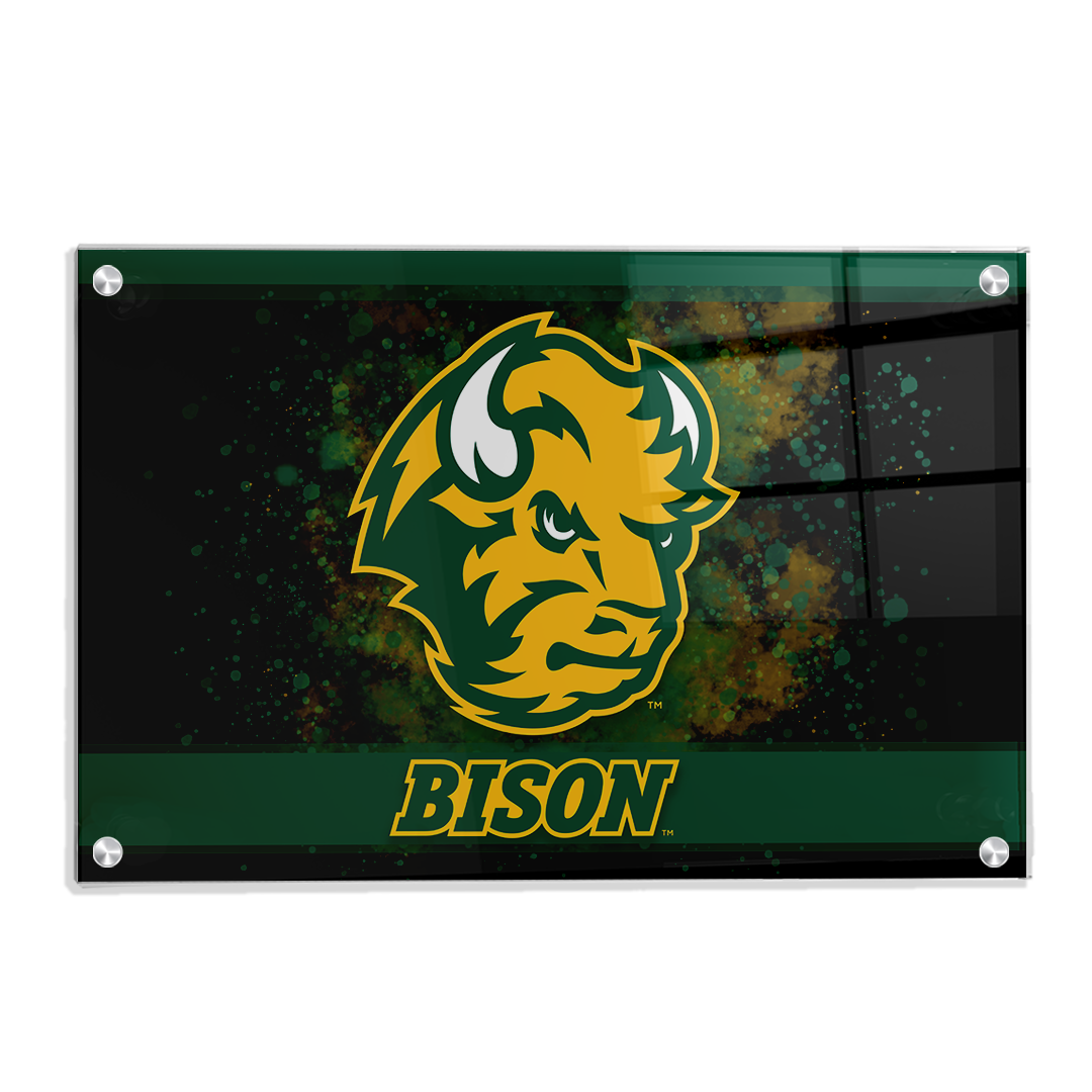 North Dakota State Bisons - Bison Art Deco - College Wall Art #Canvas