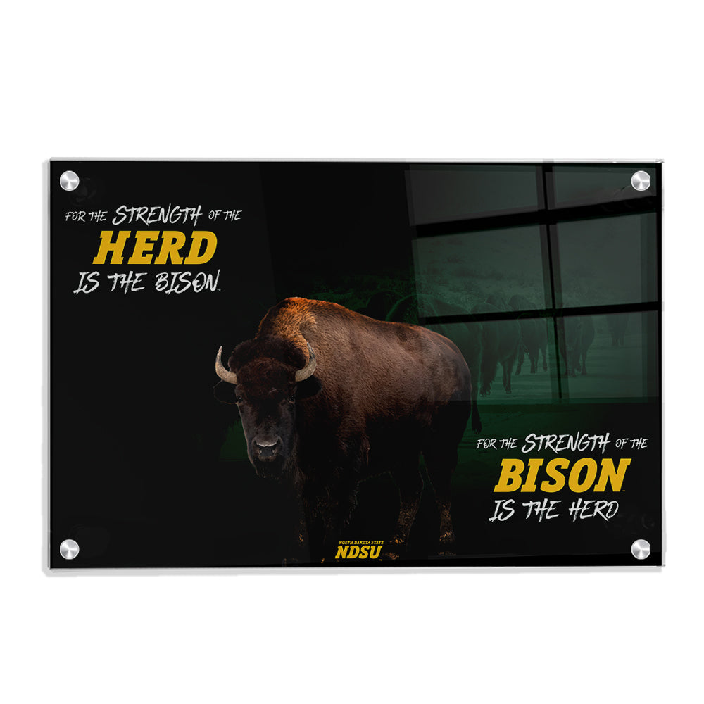North Dakota State Bison - For the Strength of the Herd - College Wall Art #Canvas