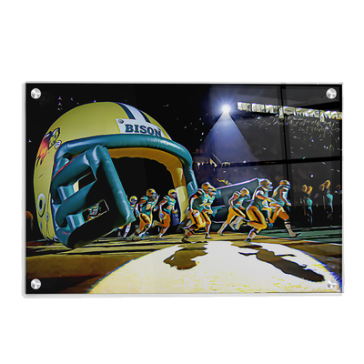 North Dakota State Bisons - Enter Bison Oil Painting - College Wall Art #Acrylic