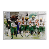 North Dakota State Bisons - NDSU Running onto the Field Water Color - College Wall Art #Acrylic