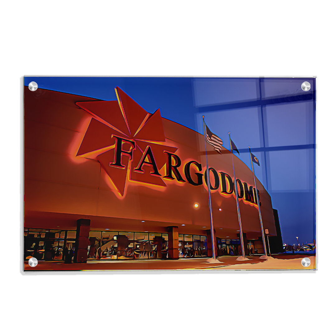 North Dakota State Bisons - Fargo Dome Oil Painting - College Wall Art #Canvas